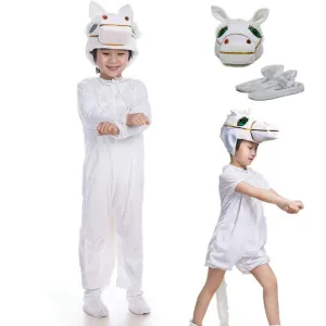 White Horse Animal Cospaly Wear Kigurumi Cute Kids Costume Child Gift