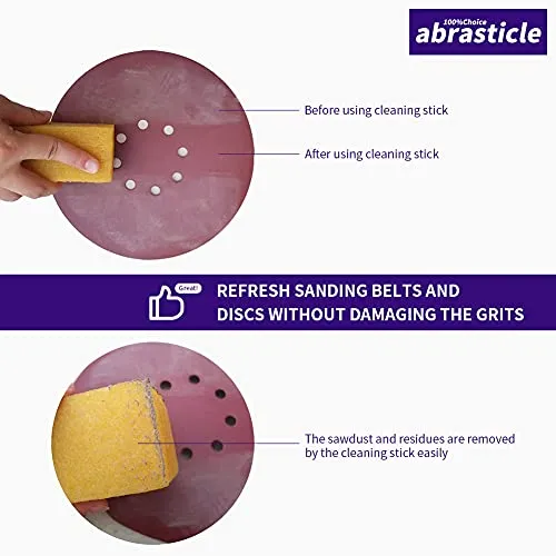 1-1/2" x 1-1/2" x 8" Inch Abrasive Cleaning Eraser Stick, Must Have" Accessory for Sanding Belts & Discs Sandpaper Rough Tape, Skateboard and Shoes,