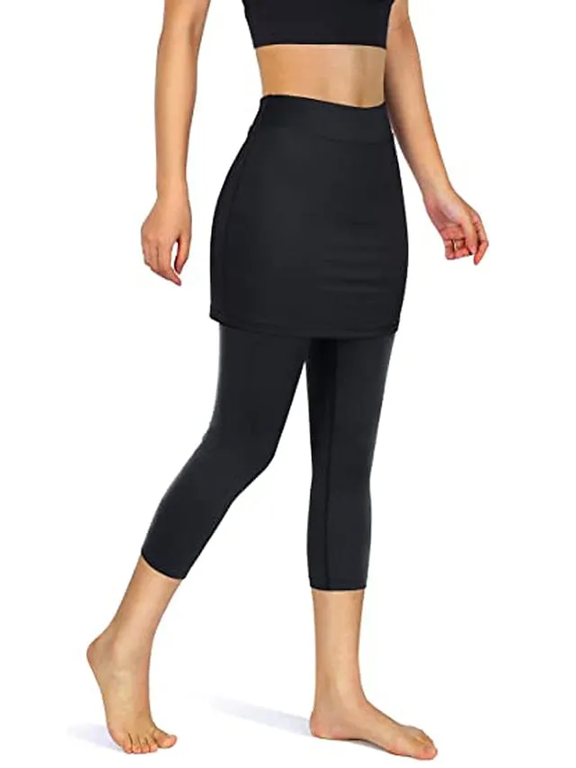 2-in-1 Women's Running Skirt Leggings with Phone Pocket - Athletic Base Layer