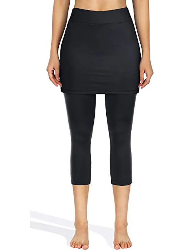 2-in-1 Women's Running Skirt Leggings with Phone Pocket - Athletic Base Layer