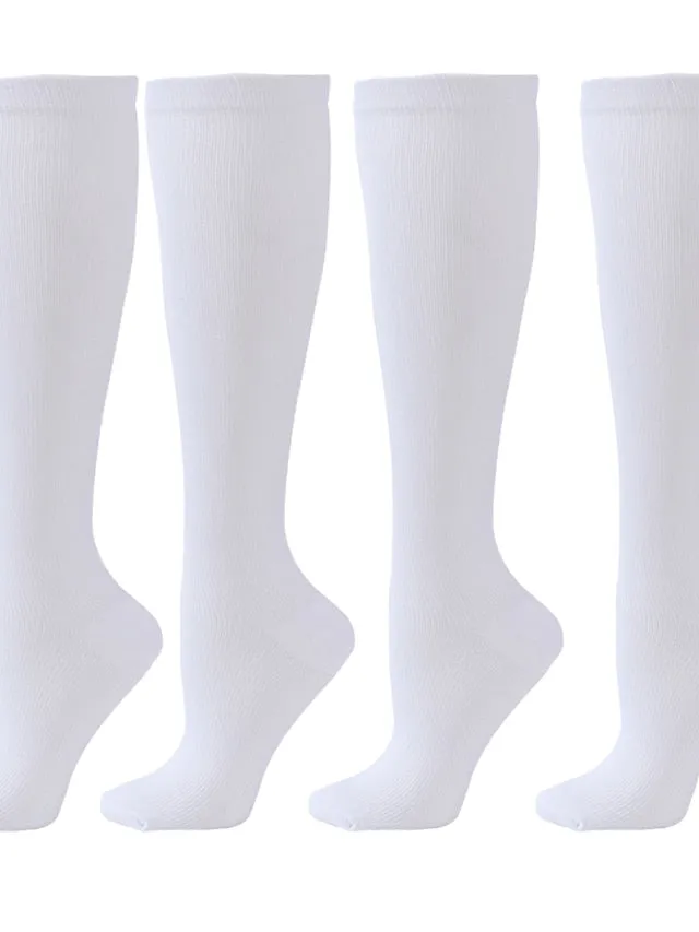 4 Pairs Copper Compression Socks for Women & Men Circulation 15-20 mmHg - Best Support for Nurses, Running