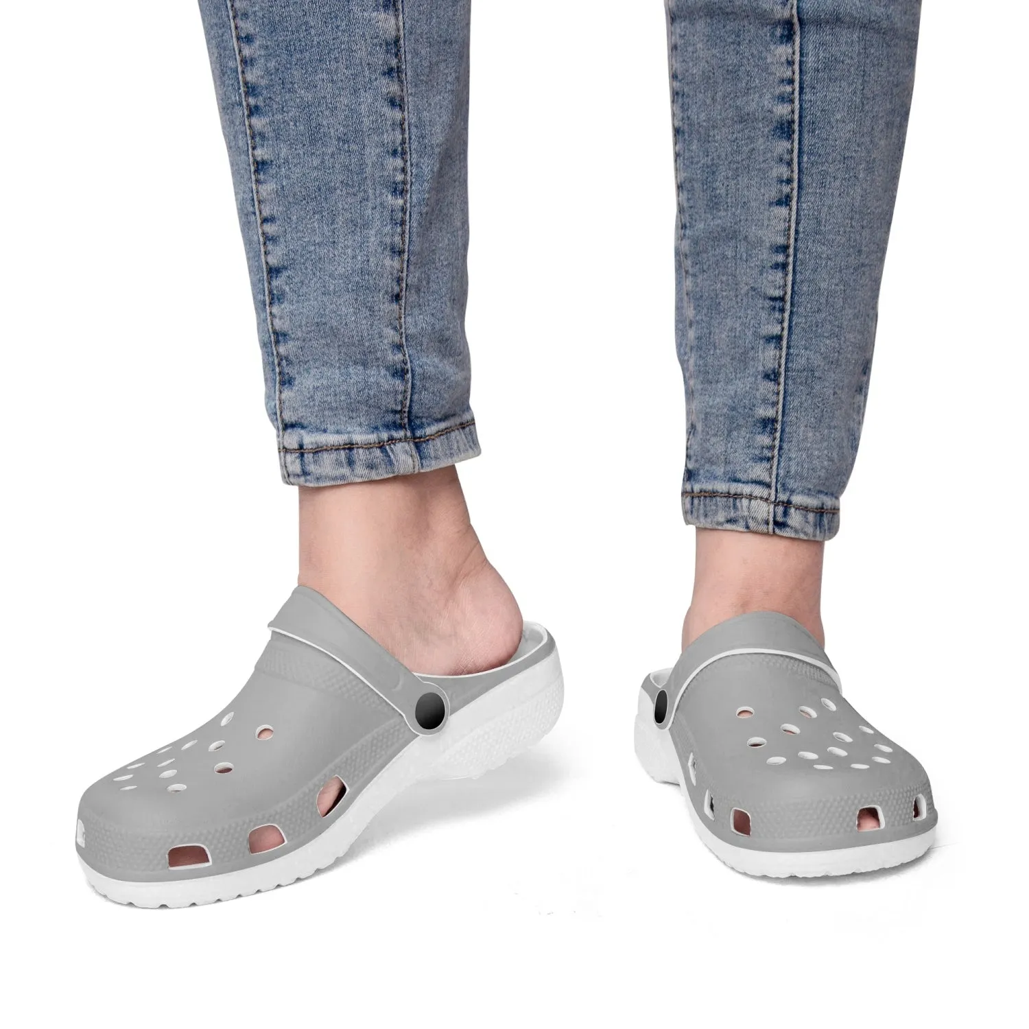 413. All Over Printed Gray Clogs