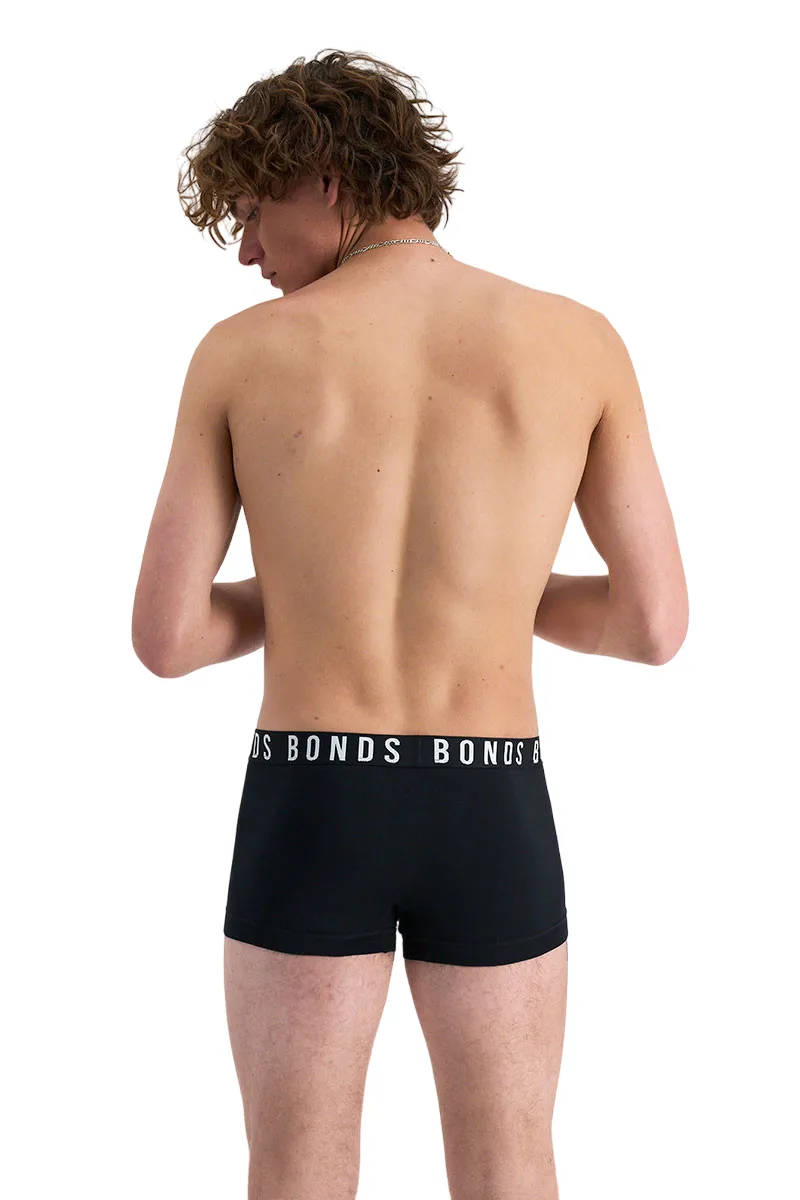 6 x Bonds Mens Icons Low Rise Trunks Underwear Black