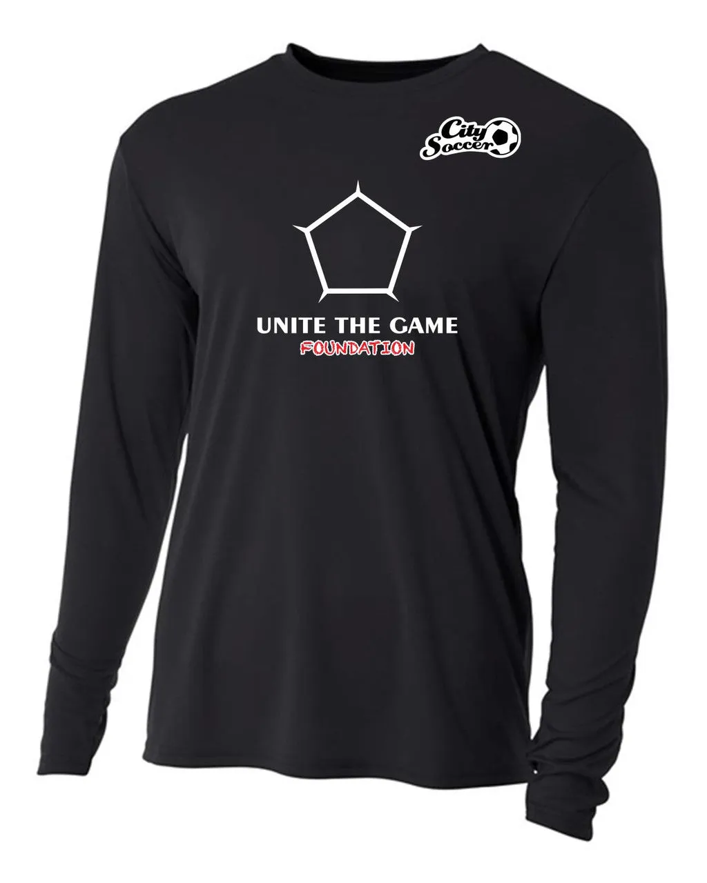 A4 City Soccer Youth Long-Sleeve Performance Shirt - Black