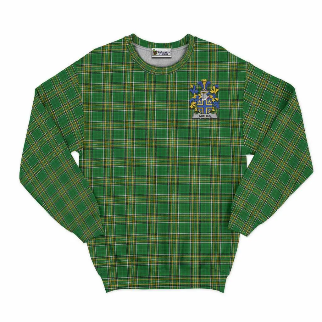 Acotes Irish Clan Tartan Sweatshirt with Coat of Arms