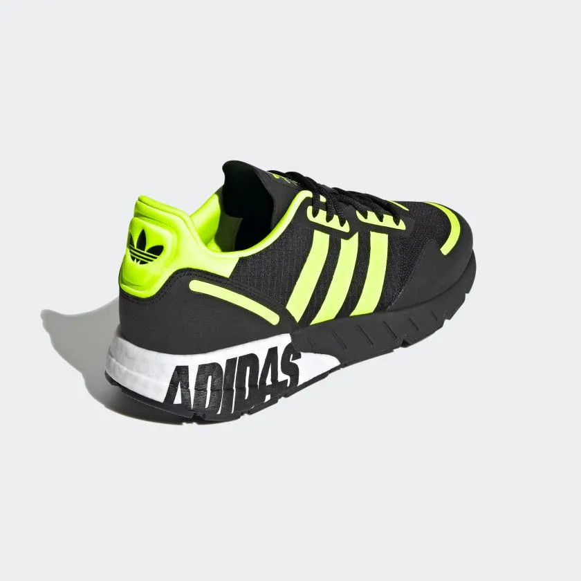 Adidas Men's ZX 1K Boost Shoes - Core Black / Solar Yellow / Matte Silver