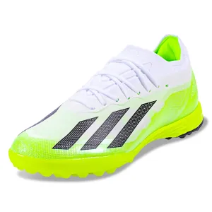 adidas X Crazyfast.1 Turf Soccer Shoes (White/Core Black/Lucid Lemon)