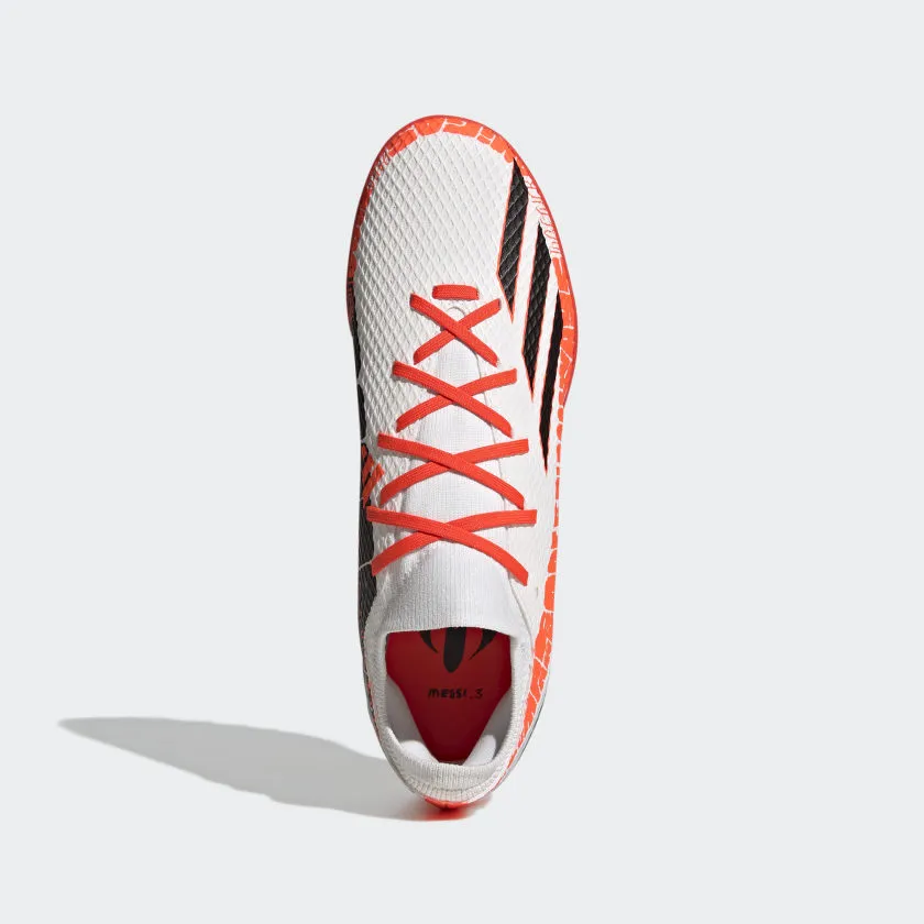 adidas X Speedportal Messi.3 TF Artificial Turf Soccer Shoe- Cloud White/Core Black/Solar Red