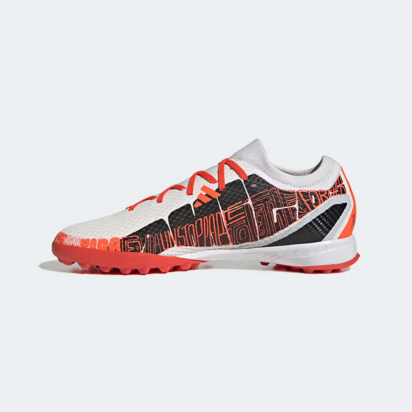 adidas X Speedportal Messi.3 TF Artificial Turf Soccer Shoe- Cloud White/Core Black/Solar Red