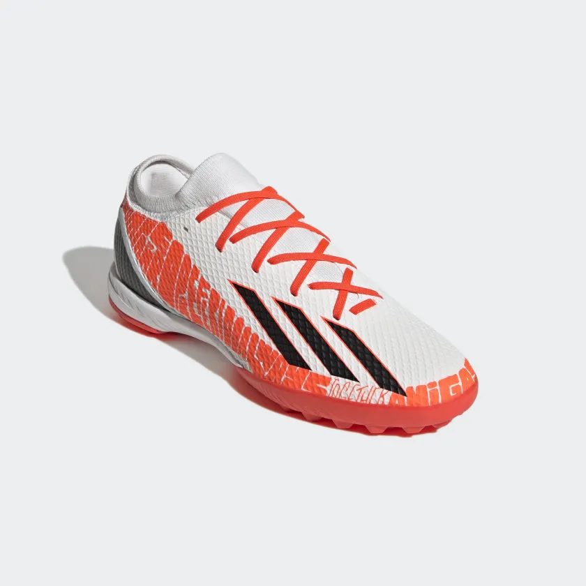 adidas X Speedportal Messi.3 TF Artificial Turf Soccer Shoe- Cloud White/Core Black/Solar Red