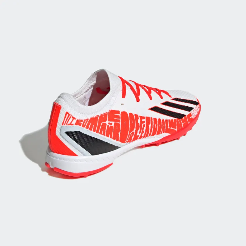 adidas X Speedportal Messi.3 TF Artificial Turf Soccer Shoe- Cloud White/Core Black/Solar Red