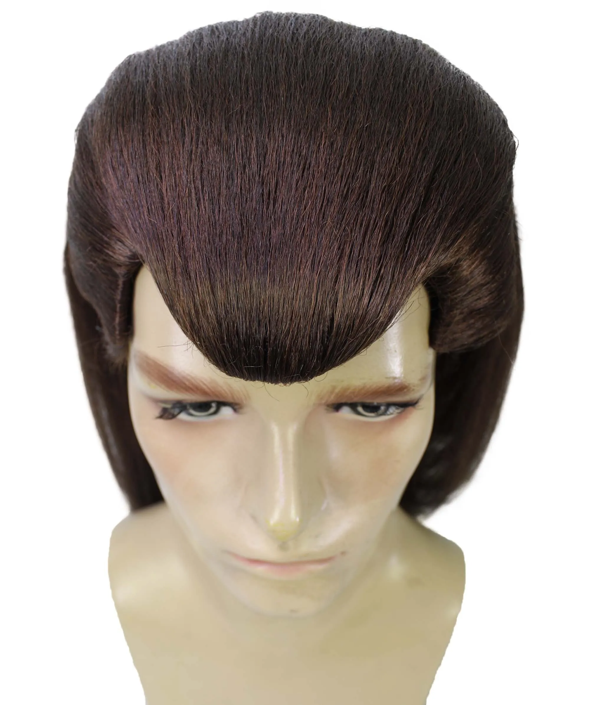 Adult Men’s Welsh Soccer Player Long Dark Brown Samurai Wig I  Flame-retardant 100% Synthetic Fiber Cosplay Wig