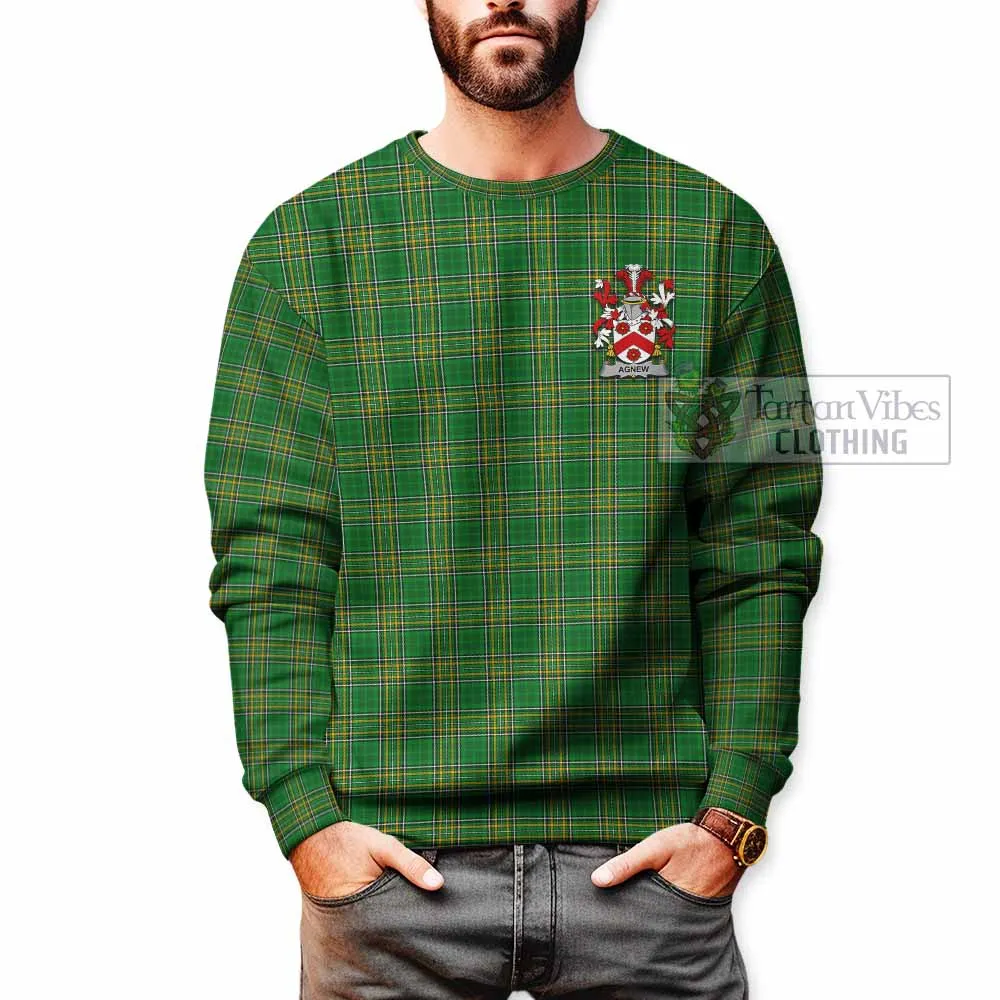 Agnew Irish Clan Tartan Sweatshirt with Coat of Arms