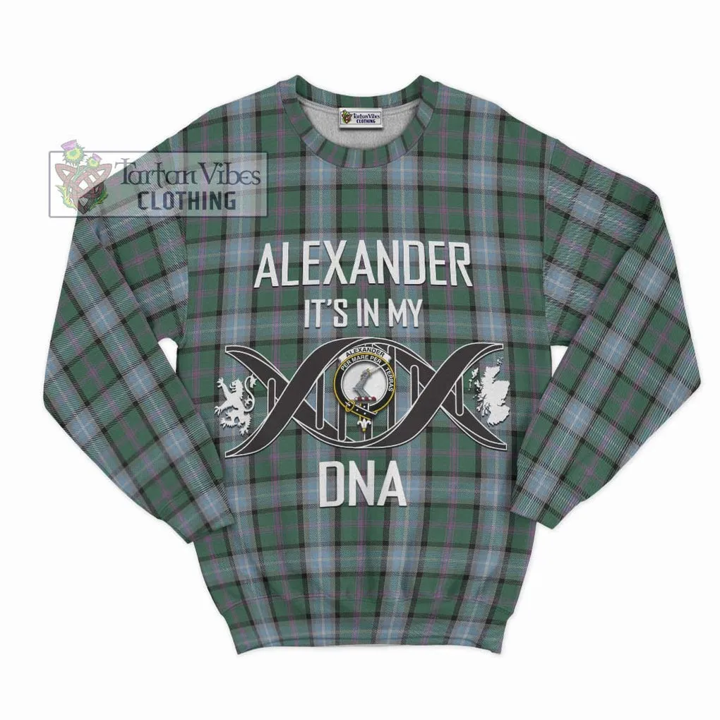 Alexander of Menstry Hunting Tartan Sweatshirt with Family Crest DNA In Me Style