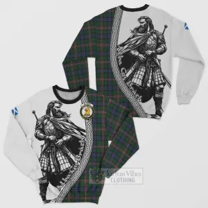 Allison Tartan Clan Crest Sweatshirt with Highlander Warrior Celtic Style