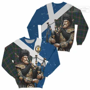 Allison Tartan Sweatshirt with Family Crest Scottish Bagpiper Vibes