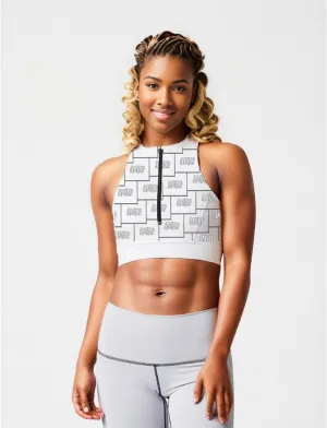 Am&Is Activewear Womens Zipup Sports Bra - ships from The US