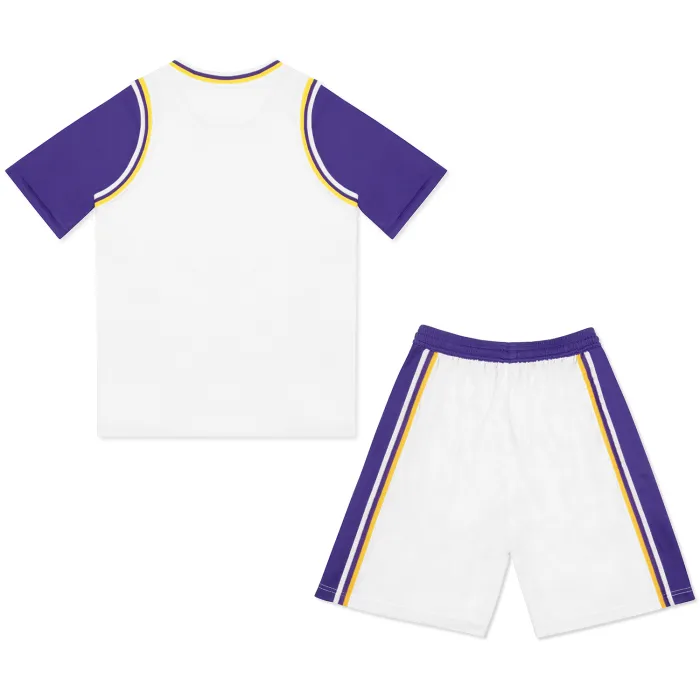 Am&Is Men's Striped 2 In 1 T-Shirt & Shorts Basketball Jersey Set