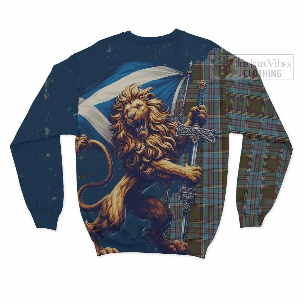 Anderson Tartan Family Crest Sweatshirt with Scottish Majestic Lion