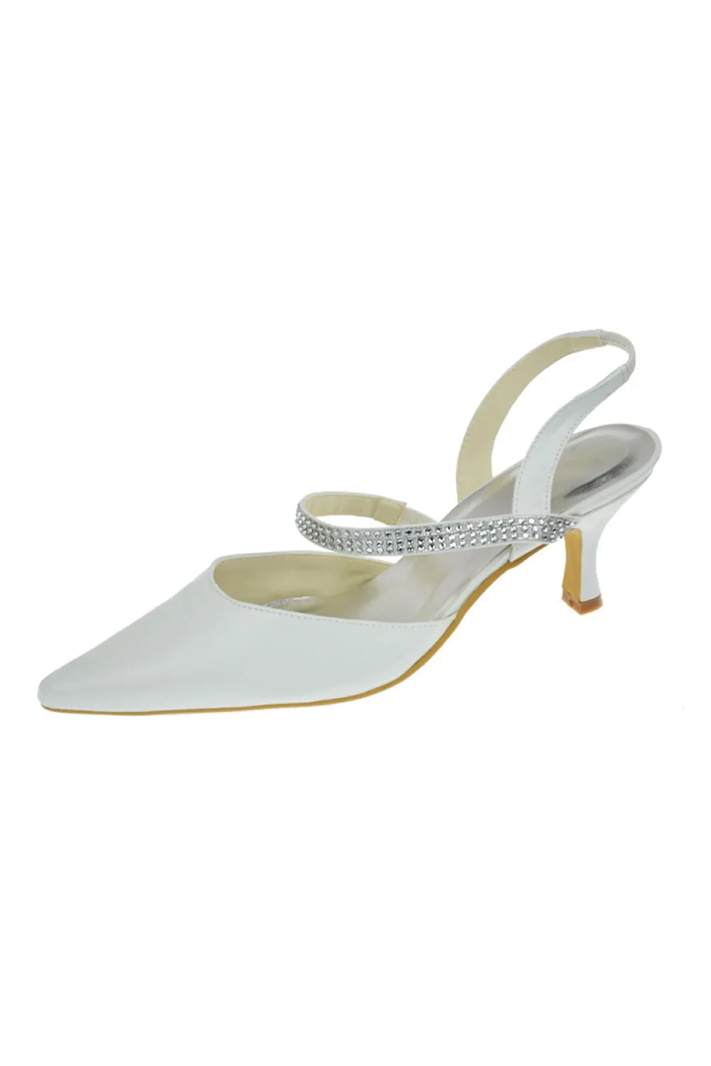 Ankle Straps Handmade White Close Toe Wedding Shoes  S4