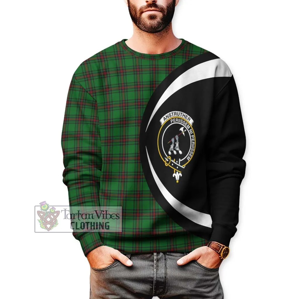 Anstruther Tartan Sweatshirt with Family Crest Circle Style