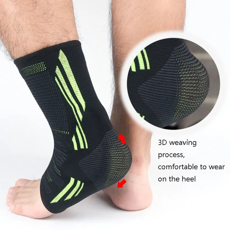 Anti-Sprain Silicone Ankle Support Basketball Football Hiking Fitness Sports Protective Gear, Size: M (Black Gray)