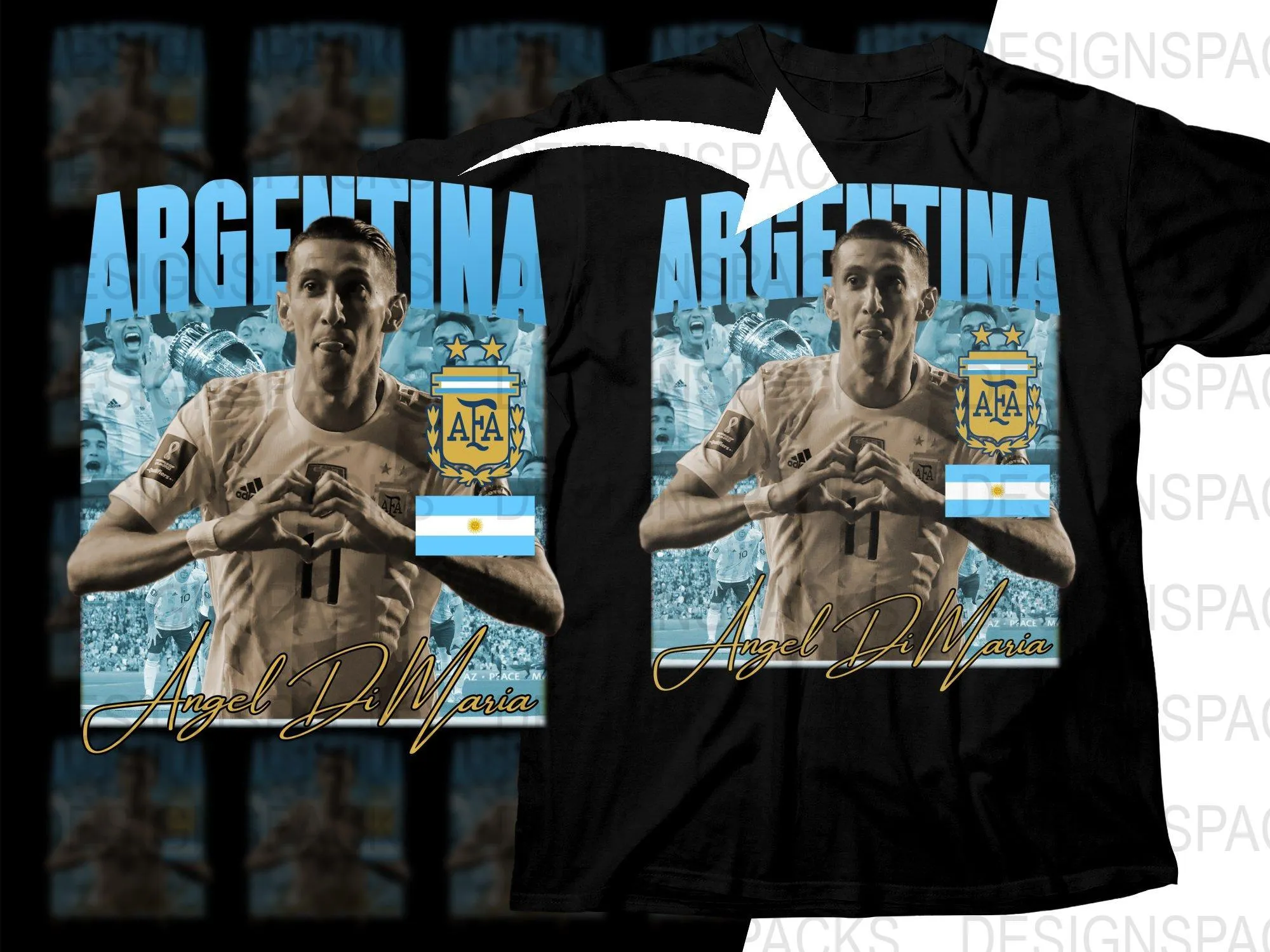 Argentina Angel Di Maria Soccer Graphic Soccer Png Digital Download