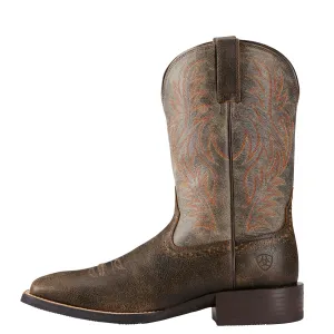 'Ariat' Men's 11" Sport Western Square Toe - Brooklyn Brown / Grey