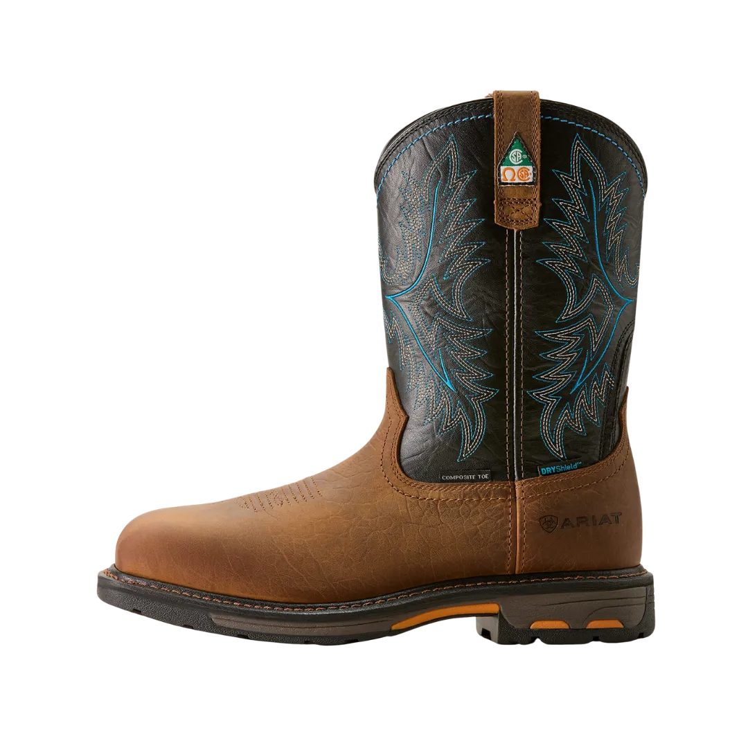 Ariat Men's Waterproof Composite Toe Work Tumbled Bark Twilight Boots