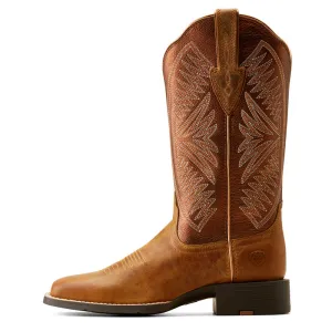 'Ariat' Women's 12" Round Up Ruidoso Western Square Toe - Pearl / Burnished Chestnut