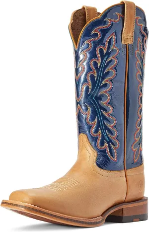 Ariat Women's Darbie Western Boot, Flaxen/Navy Patent