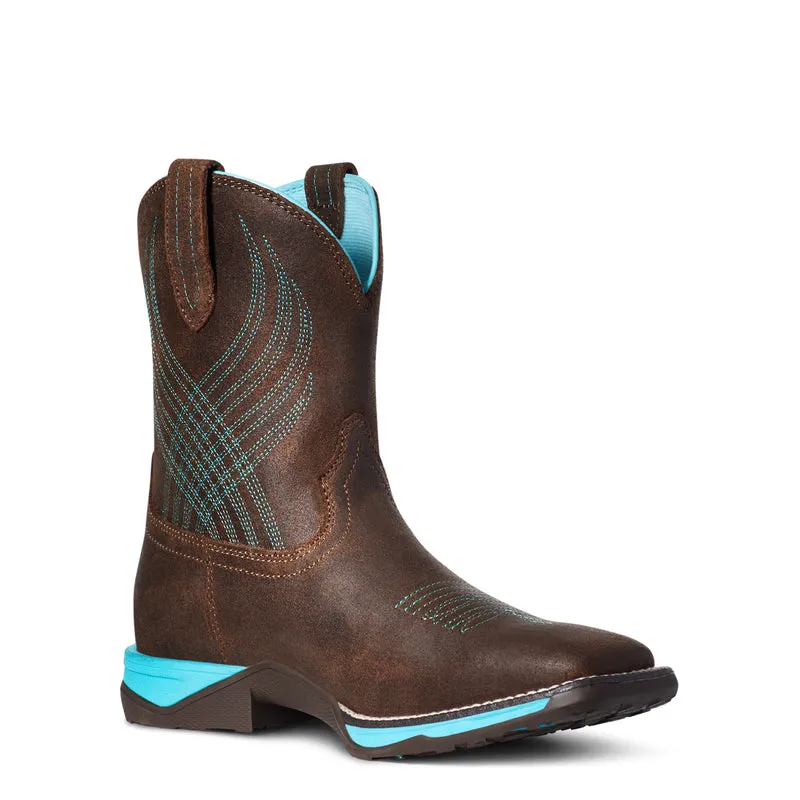 'Ariat' Youth 8" Anthem Western Square Toe - Brown Croco Print