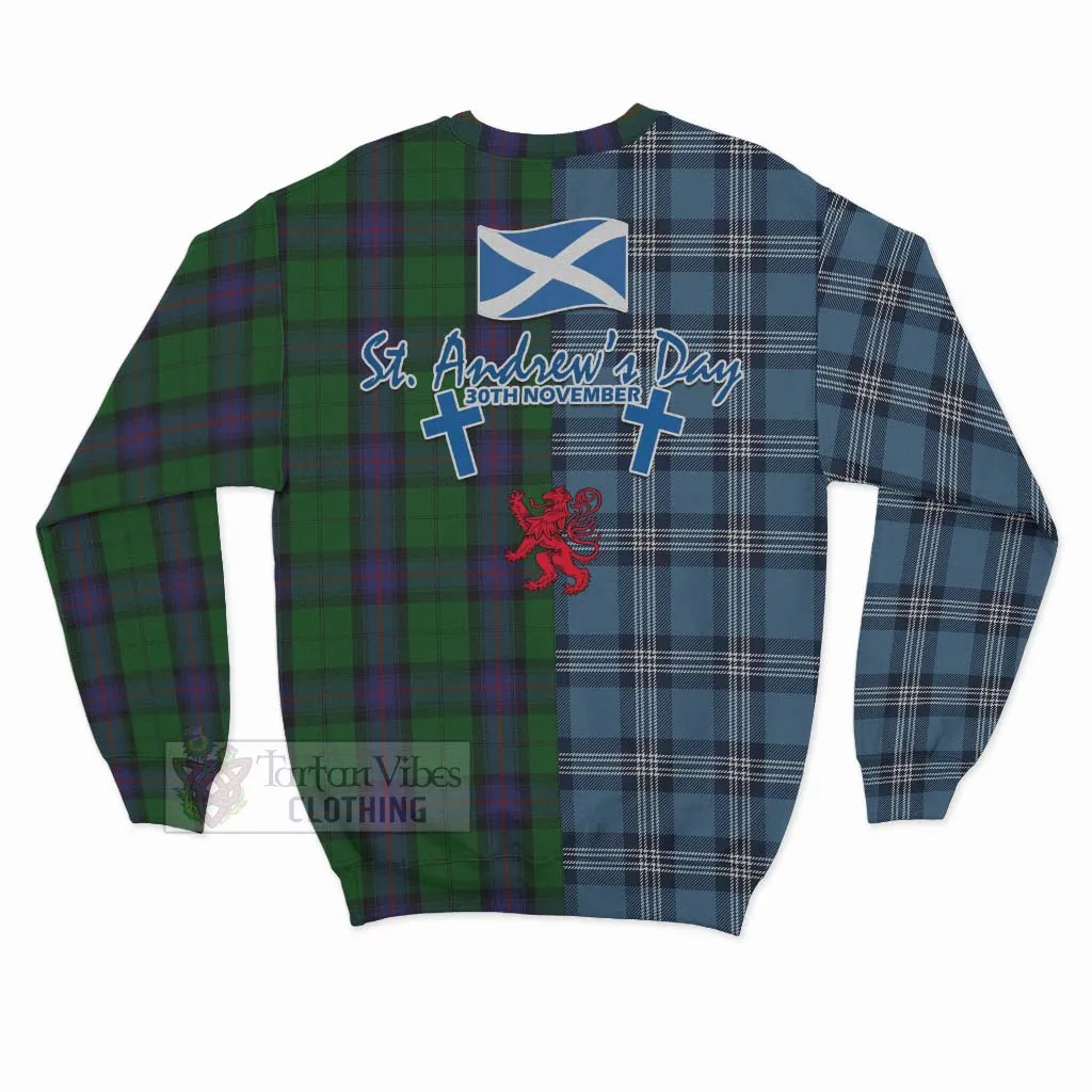 Armstrong Tartan Sweatshirt Happy St. Andrew's Day Half Tartan Style