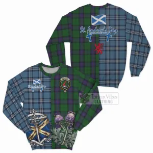 Armstrong Tartan Sweatshirt Happy St. Andrew's Day Half Tartan Style