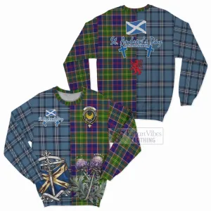 Arnott Tartan Sweatshirt Happy St. Andrew's Day Half Tartan Style