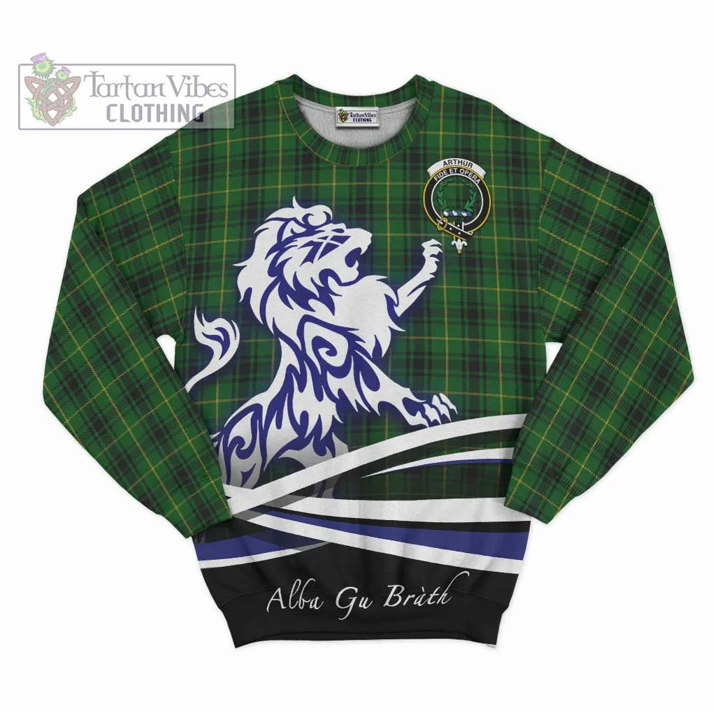 Arthur Tartan Sweatshirt with Alba Gu Brath Regal Lion Emblem