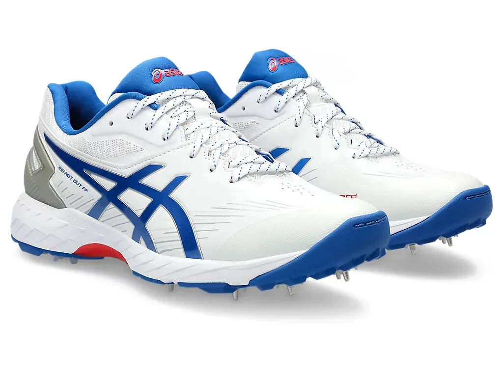 Asics 350 Not Out White/Tuna Blue Cricket Metal Spike Shoe