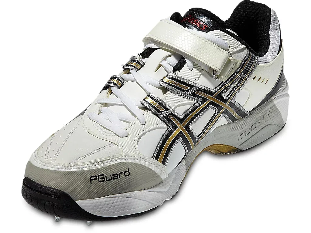 Asics Gel - Speed Menace Cricket Metal Spike Shoes (White/Black/Gold)