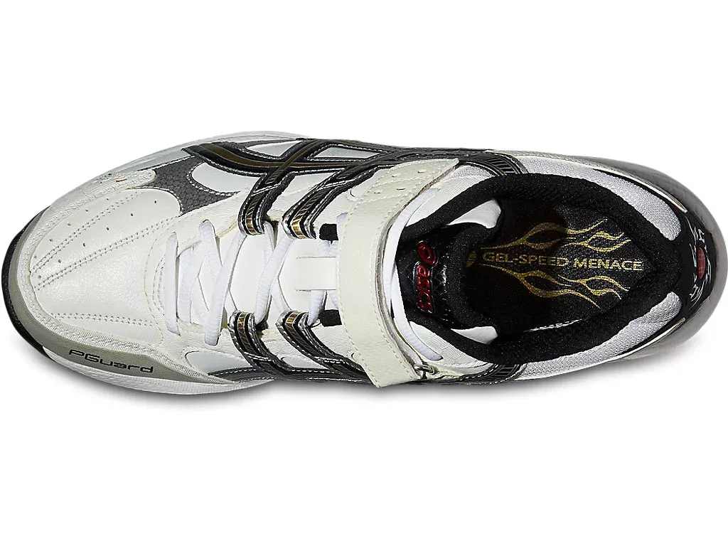 Asics Gel - Speed Menace Cricket Metal Spike Shoes (White/Black/Gold)