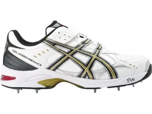 Asics Gel - Speed Menace Cricket Metal Spike Shoes (White/Black/Gold)