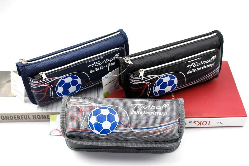 Atlas Pencil Case Soccer Blue-Black-Grey