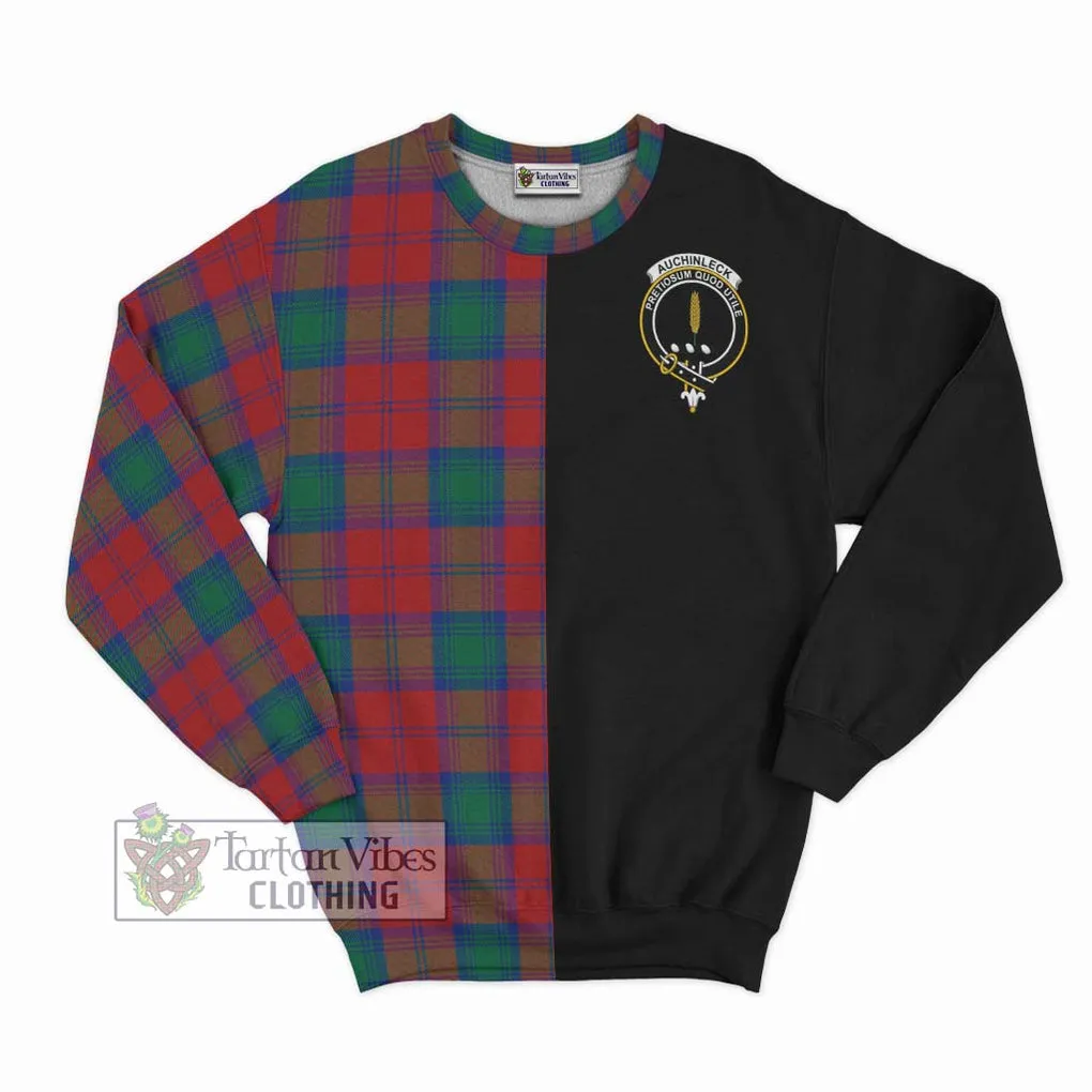 Auchinleck (Affleck) Tartan Sweatshirt with Family Crest and Half Of Me Style