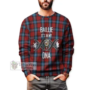 Baillie of Polkemmet Red Tartan Sweatshirt with Family Crest DNA In Me Style