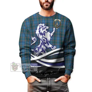 Bain Tartan Sweatshirt with Alba Gu Brath Regal Lion Emblem