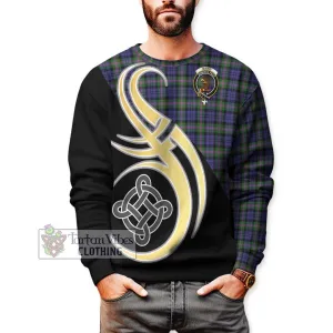 Baird Modern Tartan Sweatshirt with Family Crest and Celtic Symbol Style