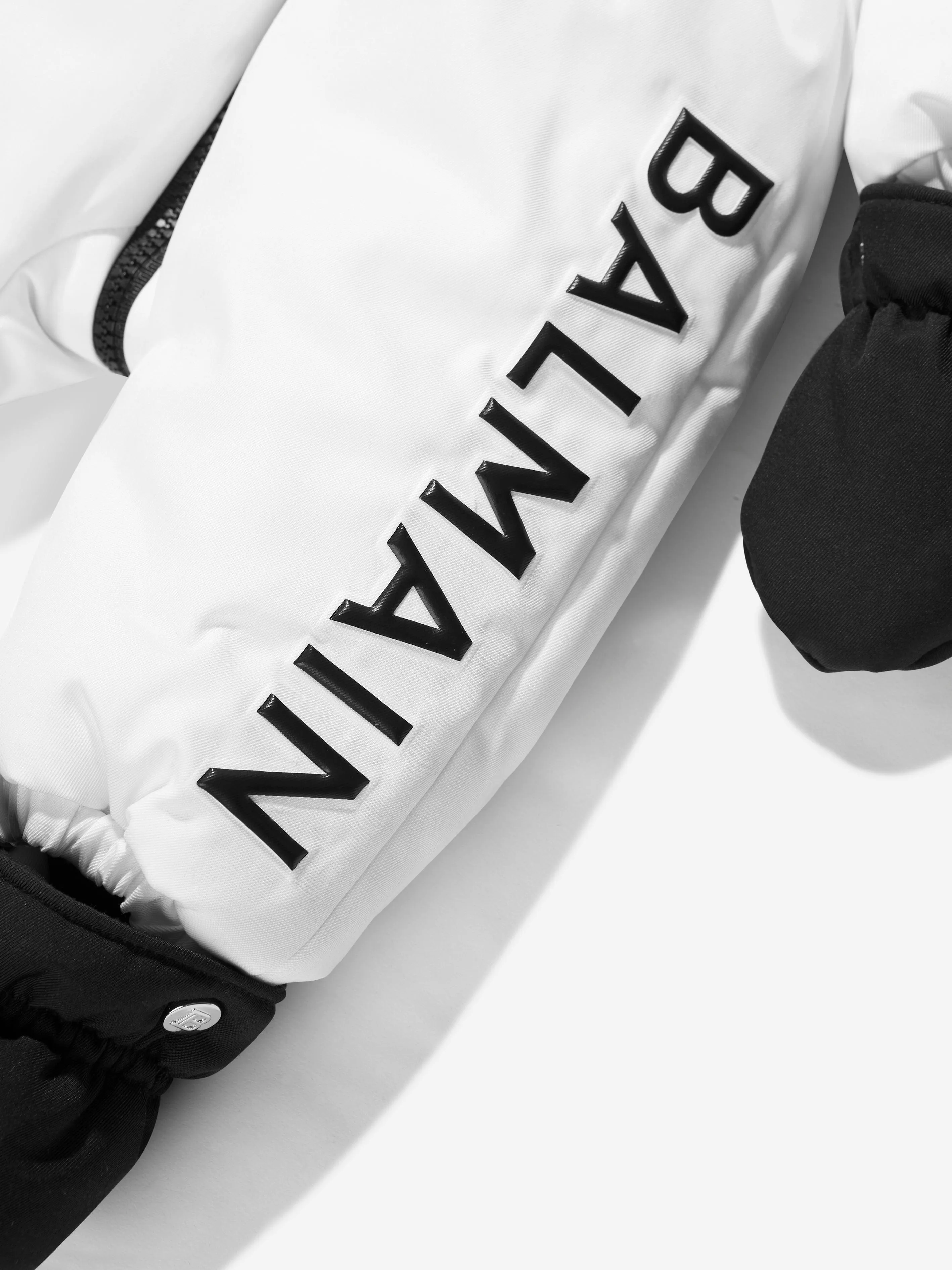 Balmain Baby Logo Snowsuit in White