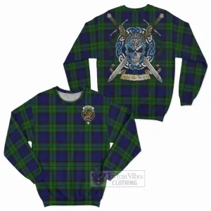 Bannatyne Tartan Sweatshirt with Family Crest Celtic Skull Style