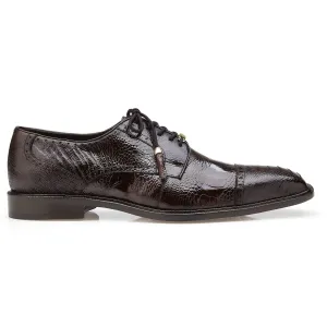 Belvedere Batta in Chocolate Genuine Ostrich Oxfords