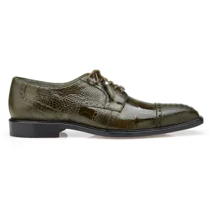 Belvedere Batta in Olive Genuine Ostrich Oxfords