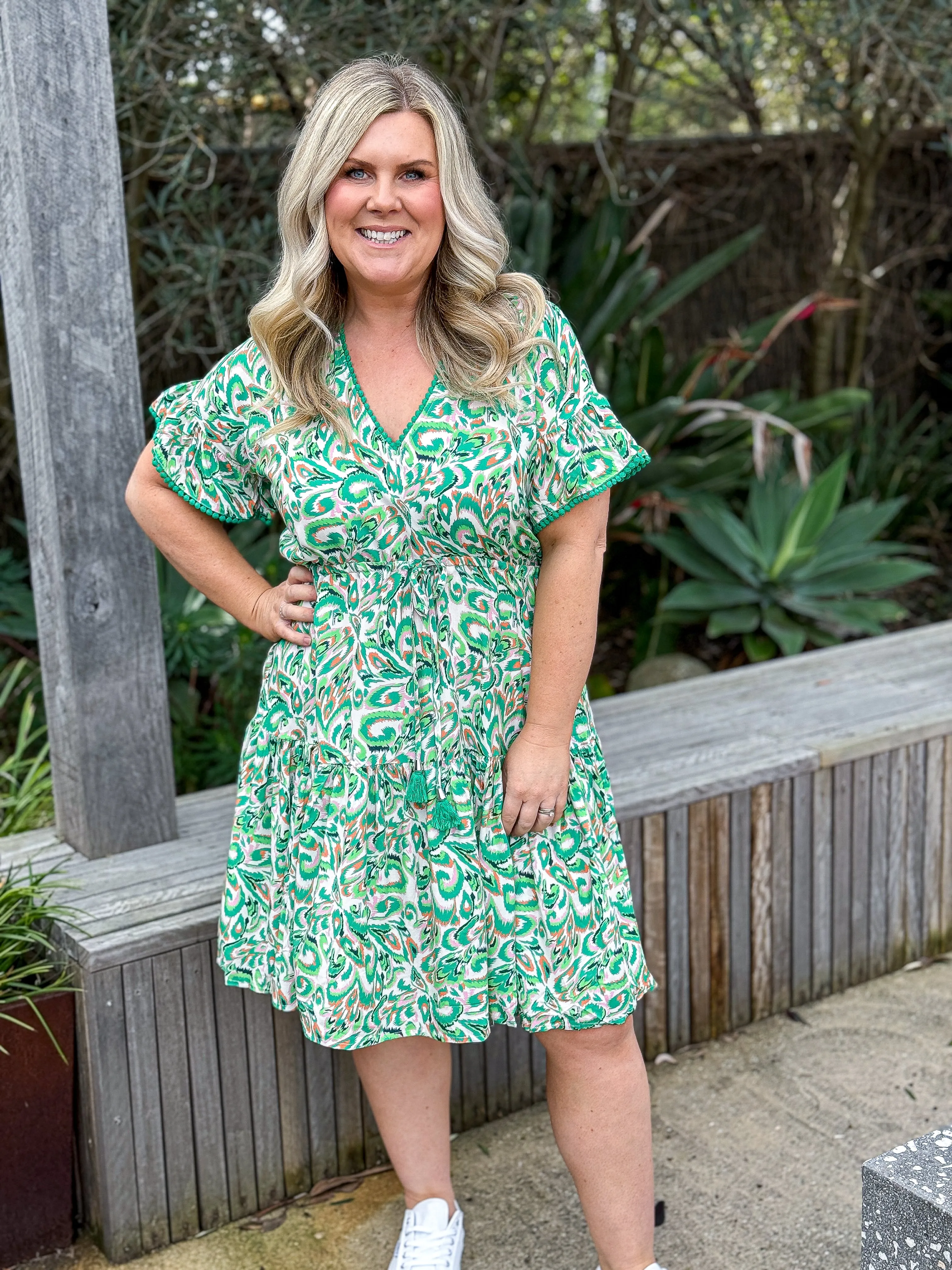 Bengie Dress - Green Multi